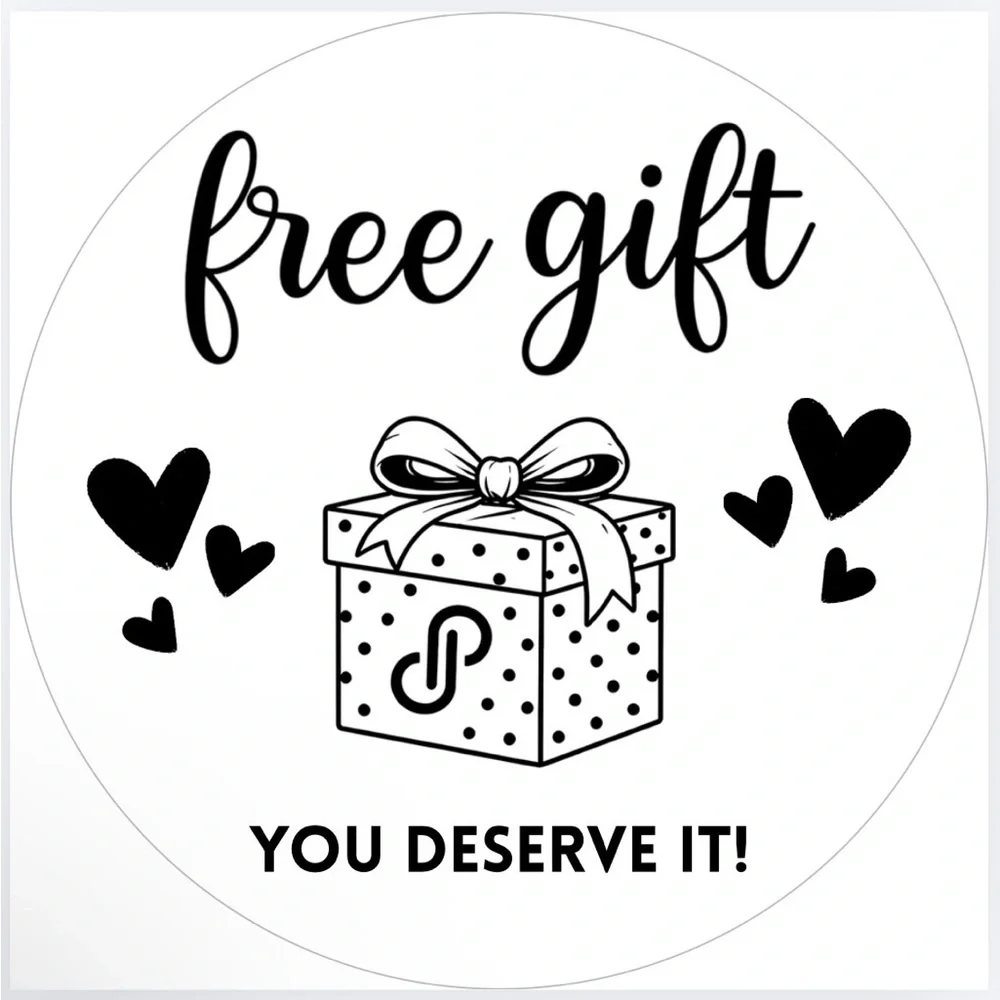 Handmade 50 Count “Free Gift You Deserve It” Round Stickers